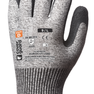 Gants EUROCUT L580 CUT D. HPPE J13 end. latex noir – 1CRHB