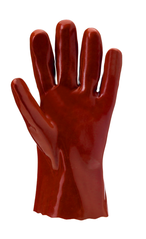 Gants EUROCHEM 3510 coton end. PVC rouge Long.27cm – MO3510 – Image 3