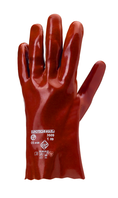 Gants EUROCHEM 3510 coton end. PVC rouge Long.27cm – MO3510 – Image 4