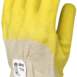 Gants EUROSTRONG 3800 latex crépé jaune dos aéré toile – MO3800