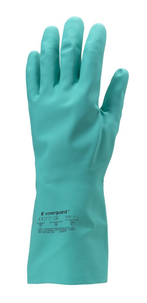 Gants EUROCHEM 5510 nitrile vert sup. ép 0.38 mm 33cm – MO5510