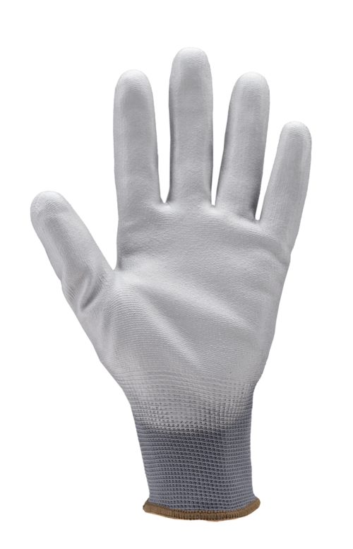 Gants EUROLITE 6030 J13 polyester gris end. PU gris – MO6030 – Image 2