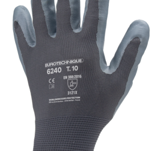 Gants EUROLITE 6240 PA gris end.mousse nitrile gris – MO6240