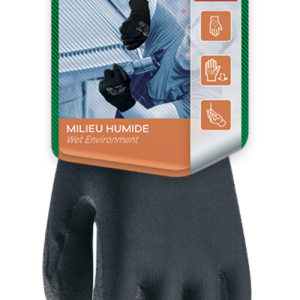 Gants EUROLITE 6640 PA noir end. mousse PVC noir CAR – MOP6640