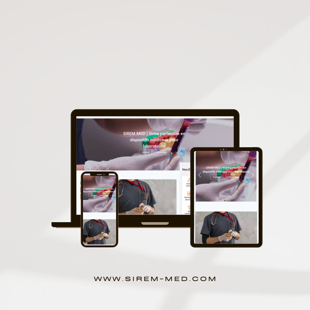 Modèle Site One page SIREM MED réalisé par LHCDESIGN